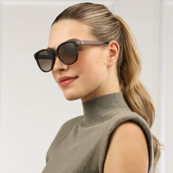 BRAND NEW Gucci GG0854SK 003 Cat Eye Havana Gradient Women Sunglasses - Picture 6 of 11